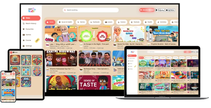 Kahf Kids on all devices - TV, MacBook, iPad, and iPhone